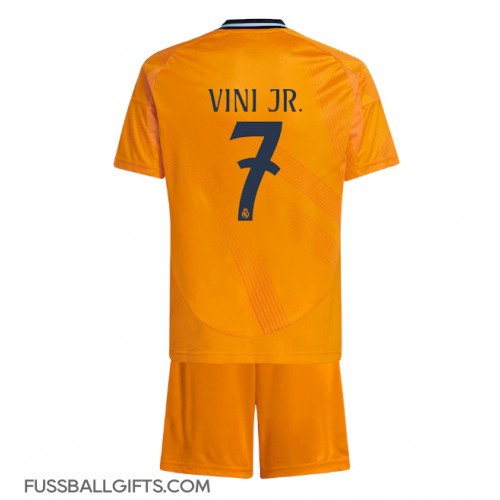 Real Madrid Vinicius Junior #7 Fußballbekleidung Auswärtstrikot Kinder 2024-25 Kurzarm (+ kurze hosen)